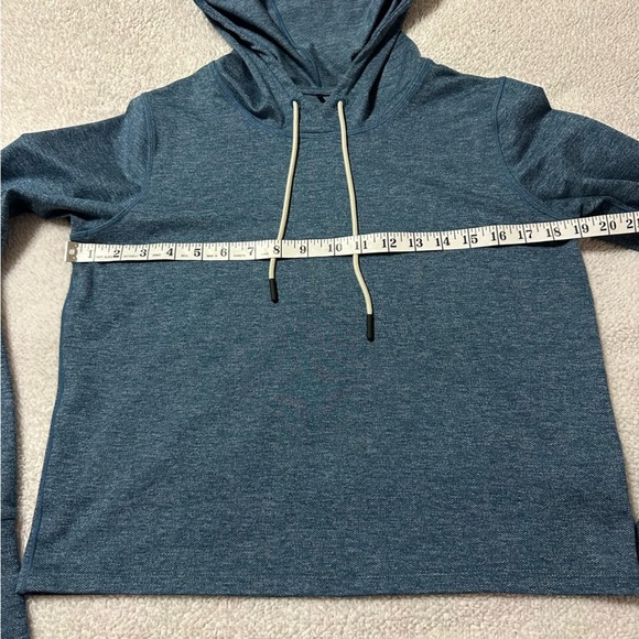 Prana Teal Blue Cropped Performance Hoodie Sweatshirt - Picture 6 of 10